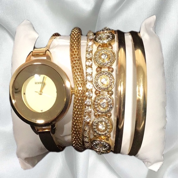 Kensie Jewelry Nib Kenzie Watch And Bracelet 6piece Set Poshmark